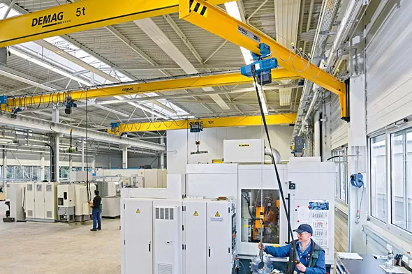 Löpvagn för kättingtelfer DC i arbete