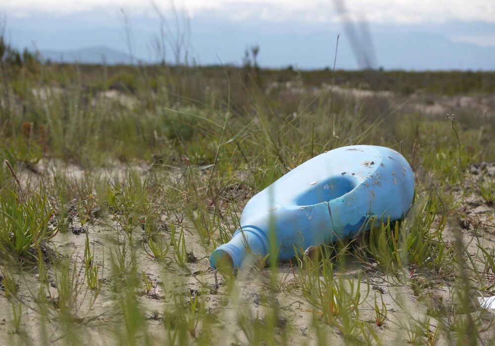 Bild på plast som ligger i naturen