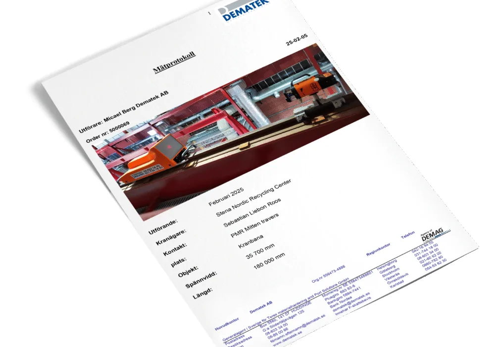 Protokoll från en konditionsanalys med Dematek